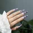 thumbnail image 5 of Yuanmo Long Coffin False Nails, Full Cover Press on Nail, Purple, Butterfly, 24 Pieces, 5 of 5