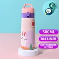 thumbnail image 3 of Insulated Tumbler Vacuum Bottle Stainless Steel Insulated Flask Travel Mug with Straw for Children Kids Teens Infants  500ml Rabbit Straw Type, 3 of 7