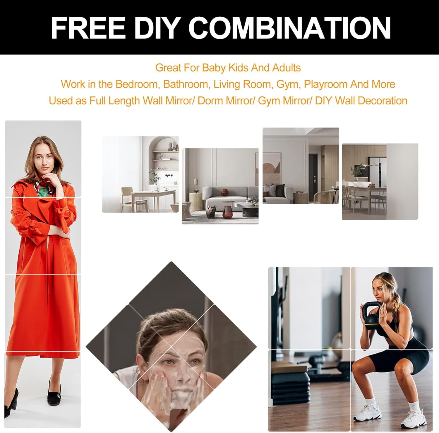 4pcs Acrylic Soft Mirror Circle Mirrors Locker Accessories Aesthetic Acrylic Mirror for Home Removable Wall Stickers Magnetic Locker Wallpaper Flexible Frameless Mirror Sticker 15c A205