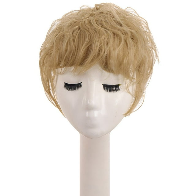 Short Curly Hair Top Wig Piece Ladies Fluffy Simulation Wig Piece for Middle-Age