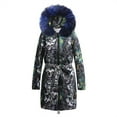 thumbnail image 1 of Chaqueta de algodón con capucha de estilo vintage con estampado grande de longitud media cálida de invierno para mujer Fridja BV0+2940, 1 of 7