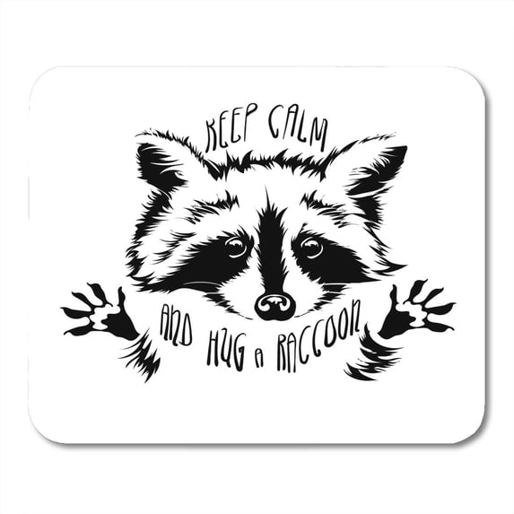 SIDONKU Racoon Funny and Touching Raccoon Wants to Hug Cuddle Keep Calm Black Face Mousepad Mouse Pad Mouse Mat 9x10 inch