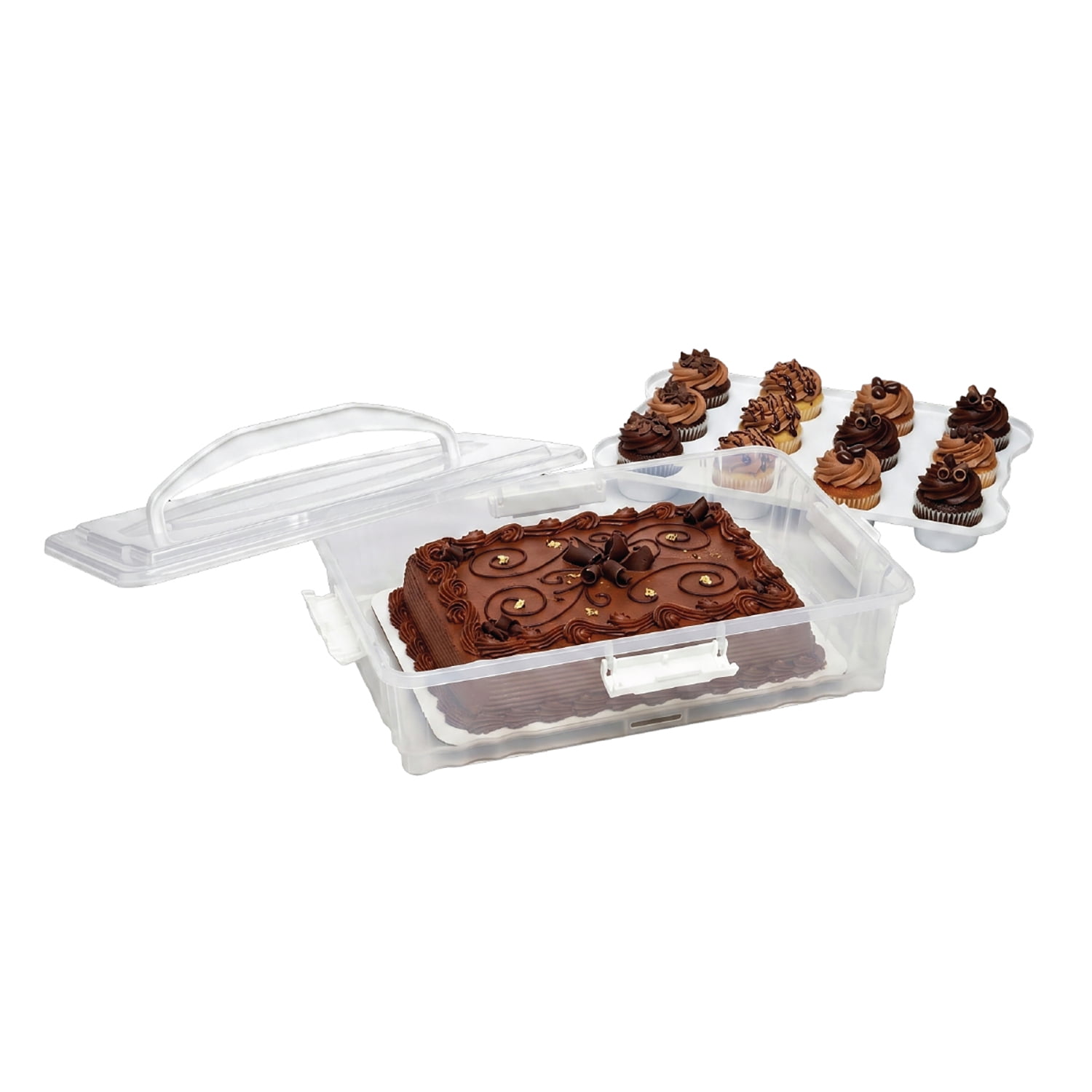 Rectangular Cake/Cupcake Carrier White