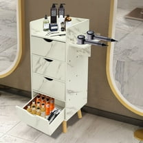 Salon Storage Cabinet with 4 Drawers and Hair Dryer Holders Storage Cabinet for Beauty Shop Cosmetic Studio Spa