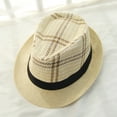 thumbnail image 5 of 56-58cm hat circumference men's and women's straw hats, short-brimmed hats, summer retro jazz hats, sunscreen hatsBeige, 5 of 5