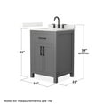 thumbnail image 4 of Beckett 24" Dark Gray Single Vanity & Giotto Quartz Top (3-Hole) & Black Trim, 4 of 5