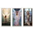 thumbnail image 2 of Designart "Ascending Angel in Glorious Glory" Fashion Woman Framed Wall Art Set Of 3 - Beige Fashion Woman Frame Gallery Wall Set For Home Decor, 2 of 7