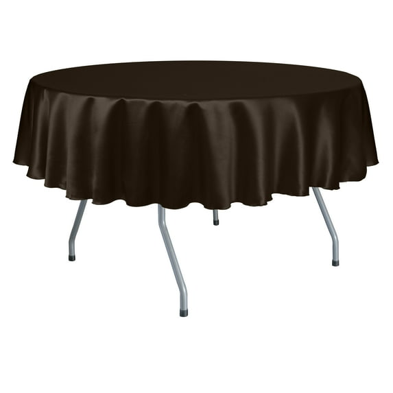 Ultimate Textile (2 Pack) Herringbone - Fandango 84-Inch Round Tablecloth, Chocolate Brown