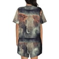 thumbnail image 3 of Naloa Elephant in Smoke Women's Short-Sleeved Pajama Set, Loungewear, Summer pajamas, Breathable Cozy - 4X-Large, 3 of 9