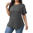 thumbnail image 5 of Neewe Womens Plus Size Round Neck T Shirts Short Sleeve Tops Casual Summer Tshirts Loose Fit Tee XL-5X, 5 of 8