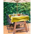 thumbnail image 3 of Hokiten Outdoor Tablecloths with Umbrella Hole & Zipper, Yellow Stripes 60 x102 Inch Rectangle Tablecloths, Retro Farmhouse Gradient Ripple Pattern Waterproof Table Cloth, Patio/Pool Table Covers, 3 of 7