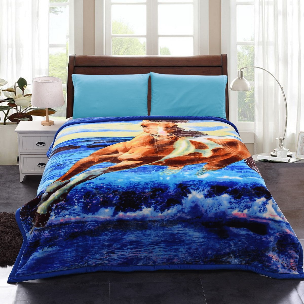 Winter Heavy Warm Blanket 2 Ply Printed Super Soft Raschel Plush Fleece