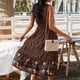 thumbnail image 1 of Vestido Floral De Verano, Vestido Floral Midi Con Dobladillo Con Volantes Sin Mangas Con Cuello En V Para Vacaciones YLSHRF Otros, 1 of 6