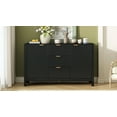 thumbnail image 4 of Harper & Bright Designs Wood Sideboard Cabinet with Storage, Modern Fluted Accent Cabinet with Doors and Drawers for Entryway, Living Room, Foyer, Black, 4 of 14