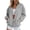 15# Gray, variant on Bomber Jacket Women Casual Button Down Snap Front Sweatshirt Lightweight Long Sleeve Oversized Fall Jackets with Pockets