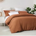 thumbnail image 2 of Pavish Export Cotton Waffle Duvet Cover In Cinnamon Cotton Bedding Duvet Cover With Matching Pillow Cases Cinnamon Orange Bedding Set Twin Xl, 2 of 3