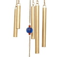thumbnail image 5 of DecMode 41" Gold Metal Indoor Outdoor Embellished Moon Windchime with Glass Beads and Pipe Bells, 5 of 8