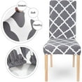 thumbnail image 2 of Chair Covers 4 Pack Gray Geometric Stretch Stretchable Washable Removable Parsons Chair Slipcover Protector for Kitchen Hotel Dining Wedding Party Restaurant, 2 of 6
