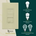 thumbnail image 5 of TOPGREENER Kalide Dimmer Light Switch, LED Dimmer Switch, Single Pole or 3-Way, 200W LED/CFL, Neutral Wire Not Required, Ivory, 5 of 6
