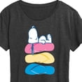 thumbnail image 3 of Peanuts - Summer Edition - Snoopy & Flip Flops - Women's Short Sleeve Graphic T-Shirt, 3 of 5