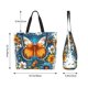 thumbnail image 5 of Balery Spring Butterfly Flowers Bolsa Tote Estilo Estético con Cremalleras, Bolsa de Hombro, Bolsa de Compras Grande y Plegable, 5 of 8