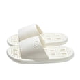 thumbnail image 2 of Domzle Shower Shoes for Womens Mens Slides | Quick Drying,with Arch Support,Beach Sandals,Non Slip,Summer,Bathroom,Indoor,Massage House Slippers,Drain Holes White, 2 of 5