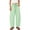 Mint Green, variant on Women's Striped Pants High Waisted Wide Leg Capri Pants Casual Loose Fit Drawstring Elastic Waist Baggy Trousers with Pockets for Summer Daily Vacation