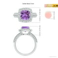 thumbnail image 4 of ANGARA Natural Twisted Rope Cushion 2.2 ct Amethyst Halo Ring in 14K White Gold for Women (Size-8mm) | February Birthstone, Birthday, Anniversary, Jewelry Gift for Women | Natural Amethyst Ring, 4 of 9