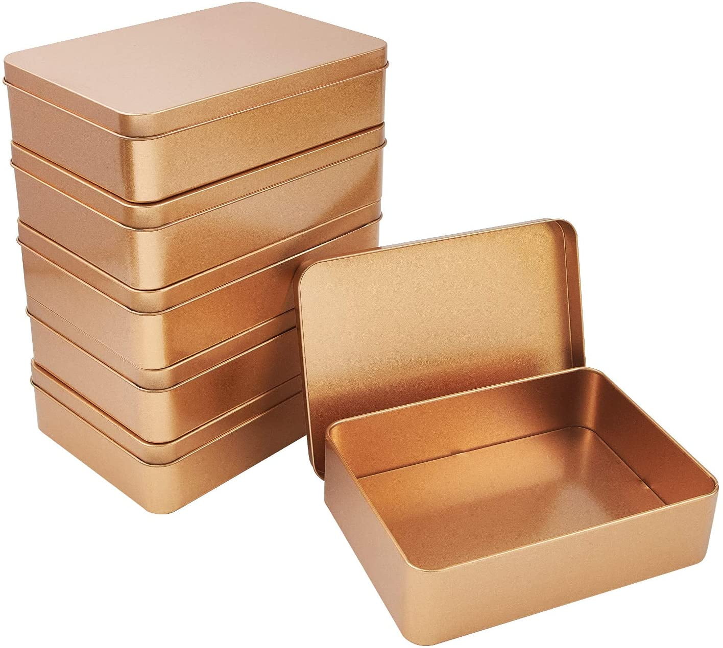 RW Base 4 oz Rectangle Gold Tin Container - with Window Lid