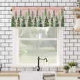 thumbnail image 4 of Christmas Tree Valances for Windows Winter Xmas Pine Tree Forest Snowflakes Pink Rod Pocket Curtain Valance Window Treatment Short Curtains for Kitchen Living Room, 60"x14", 4 of 5