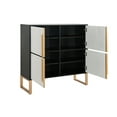 thumbnail image 5 of Newboti Furniture Four-Door Storage Cabinet, 42" Buffet Cabinet with Metal Base Handles, Sideboard Coffee Bar Cabinet with 4 Doors for Kitchen, Dining Room, Living Room 72474, 5 of 7