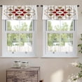 thumbnail image 2 of LALILO Kitchen Curtain Valance Floral Medallion White Rod Pocket Window Curtain 52"x 18" Set of 2, 2 of 7