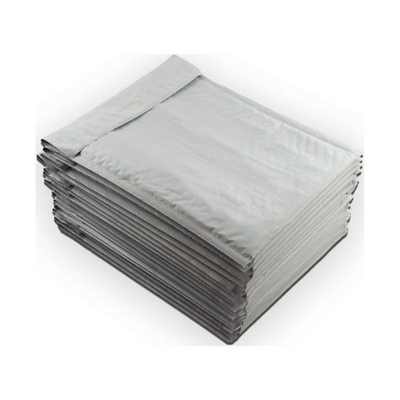 EcoSwift Brand Premium Poly Bubble Shipping Bag Self-Seal Mailer, 4 in. x 7 in. (Size 000), Solid Gray, 50-Pack