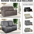thumbnail image 6 of Loveseat Recliner Cover Leather Look Recliner Loveseat Covers Recliner Sofa Cover for 2 Seater Reclining Couch Spandex Fabric Washable 6 Pieces (2 Seater, 01 Light Grey), 6 of 14