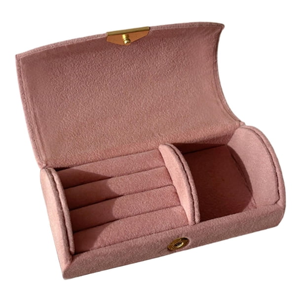 Jeyry Box Case de joyería Desktop Mini Organizador de Organización Mini Portable Rosa