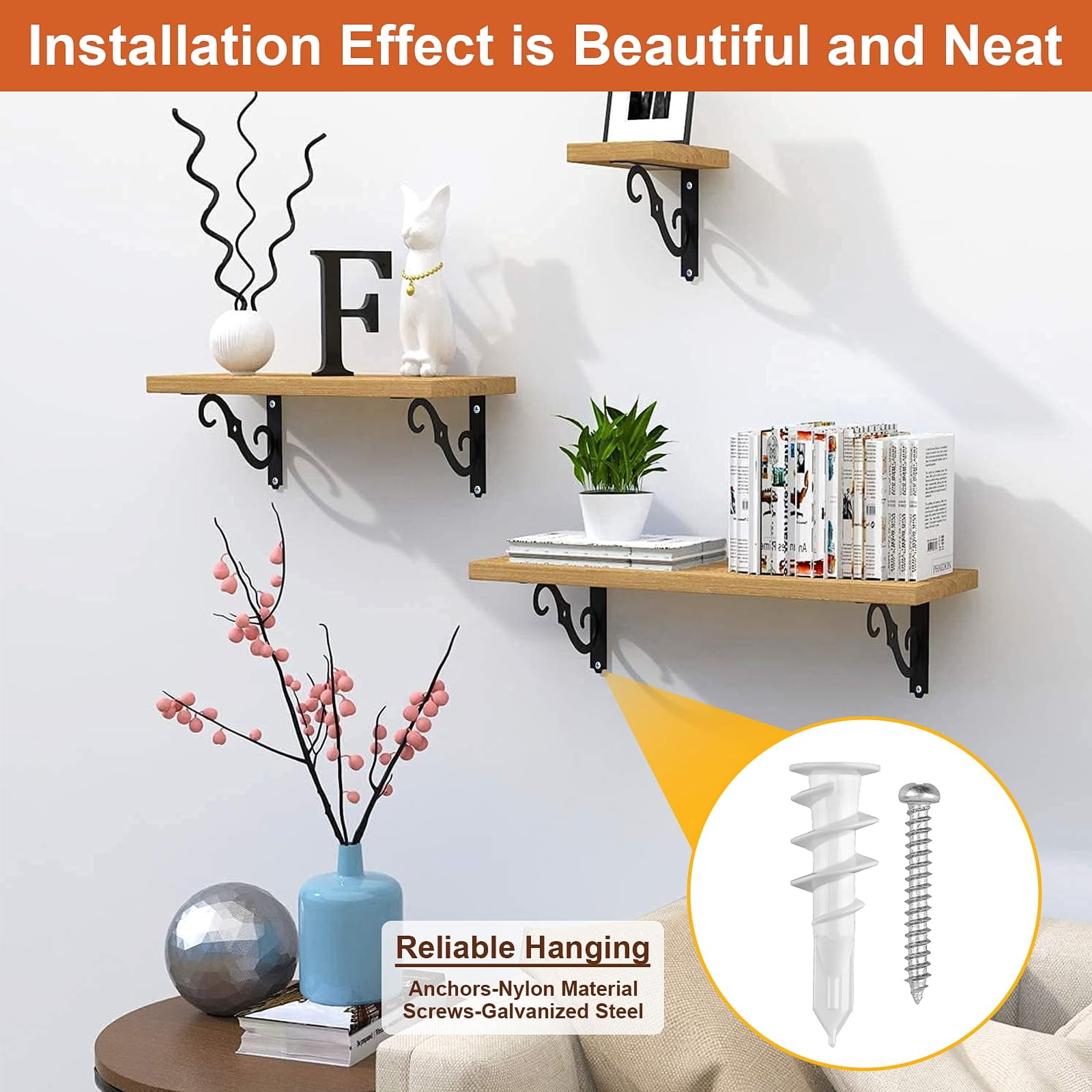 160pcs #8 Self Drilling Drywall Anchors, Premium Wall Anchors, Drywall Anchors and Screws Kit, 70lb Hanging and Mounting, 80 Self-Tapping/Threaded Plastic Sheetrock Anchors, 80#8x1-1/4 Screws
