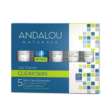 Clear Skin Get Started Kit, 5 Count, PhytoCellTec Alpine Rose Stem Cells support the skin's hydro lipid barrier to help counteract inflammation & the look of.., By Andalou (Best Way To Get Clear Skin)