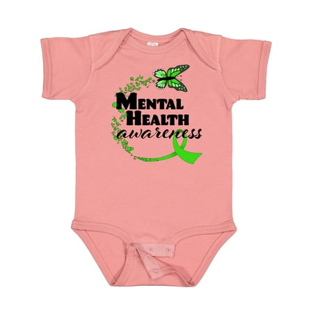 

Inktastic Mental Health Awareness Butterfly and Green Ribbon Gift Baby Boy or Baby Girl Bodysuit