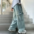 thumbnail image 4 of Boy Jeans Size 14-16 Boot Cut Boys' Jeans Children's Baggy Jeans Cargo Trousers Relaxed Denim Trousers with Elastic Waistband School Uniforms, 4 of 7
