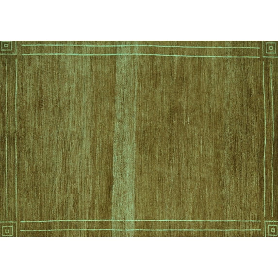 Ahgly Company Indoor Rectangle Abstract Turquoise Blue Modern Area Rugs, 7' x 9'