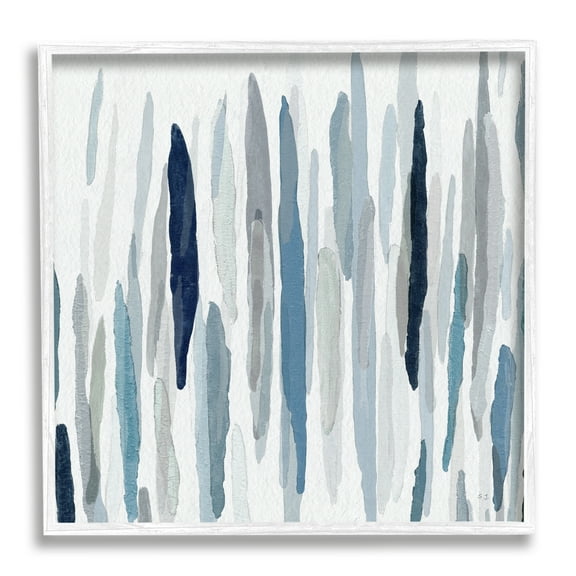 Stupell Industries Abstract Thick Brush Blue Grey Paint Drip ,12 x 12, Design by Sn Jill