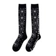 thumbnail image 2 of Wutalume Women's Halloween Over Knee Socks - Black Gothic Skull Pattern Knee-High Stockings for Cosplay Costume Party, Perfect for Halloween Night and Themed Dress-Up,f, 2 of 7
