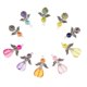 thumbnail image 2 of 10 Piezas De De ángel Colgantes De Corazón De Acrílico Facetado De Arcilla Alas De Aleación Ajuste Collar Pendiente Pulser Soledad Encantos de ángel, 2 of 9