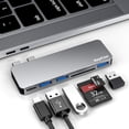 thumbnail image 1 of Hub USB-C RayCue para MacBook Pro/Air M1 M2 M3 con puertos 6 en 1, 1 of 7