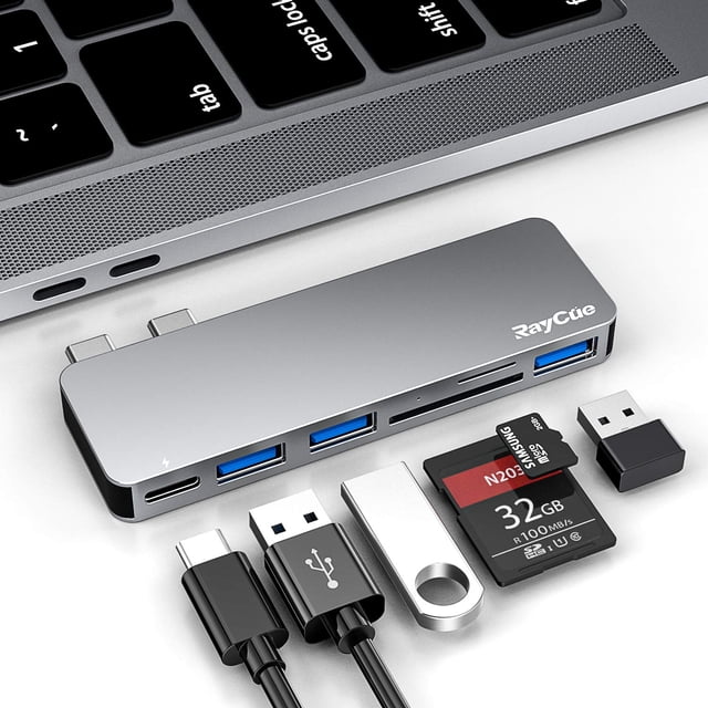 Hub USB-C RayCue para MacBook Pro/Air M1 M2 M3 con puertos 6 en 1