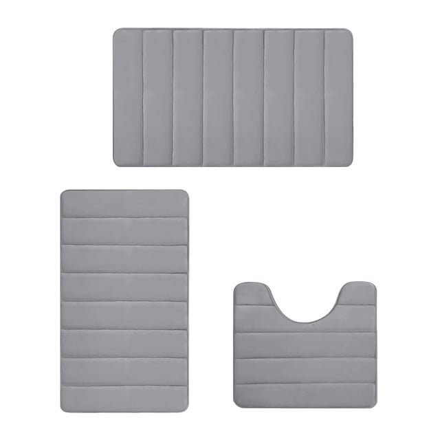 Kyusrd Summer All Sale!Foam Bath Mat Set Bathroom Rugs For 3 Pcs Toilet Mats Soft Comfortable Water Absorption NonSlip ThickMachine WashableEasier To Dry Dark
