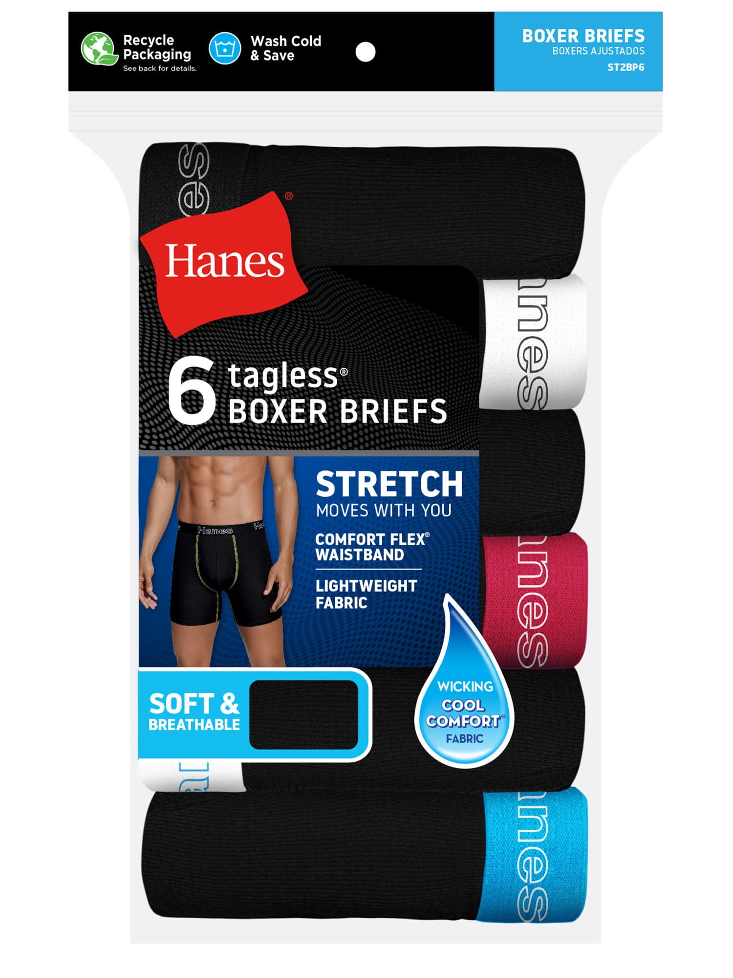  Hanes Boys' Mesh Boxer Briefs, 6-Pack, Moisture-Wicking Cotton  Blend Mesh Briefs, 6-Pack (Color/Pattern May Vary): Clothing, Shoes &  Jewelry
