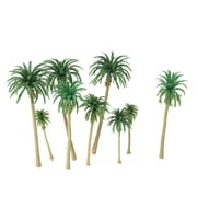 Anself 15pcs Miniature Scenery Layout Model Tree Palm Trees Train Coconut Rainforest Home Garden Decoration