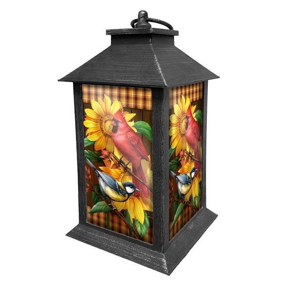 Briarwood Lane Fall Lantern 13.5" x 5.5" x 5.5" Fall Bird and Sunflowers For Fall Lantern