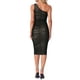 thumbnail image 3 of Vestido de una sola manga INSPIRE CHIC para mujer, sin mangas, con malla, fruncido, para cóctel, fiesta, bodycon, midi, negro, XL, 3 of 6